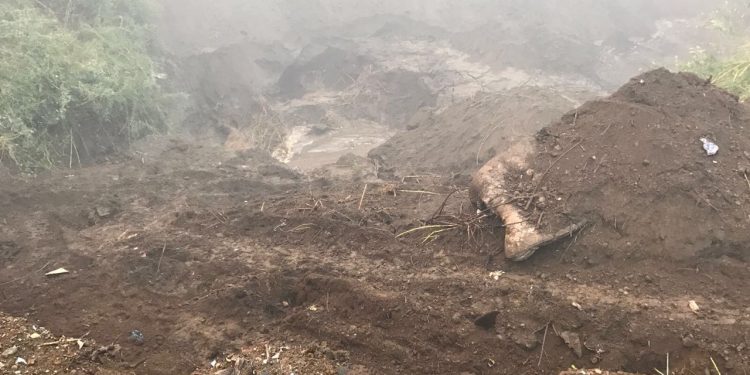 Subsanan colapso de terreno particular en Ten Ten