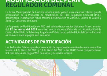Invitan a participar de las Audiencias Públicas en marco de la Modificación Plan Regulador Comunal de Castro
