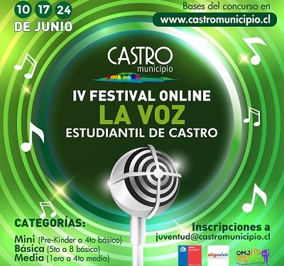 Castro Municipio abre las bases para la Cuarta Versión del Festival de la Voz Estudiantil de Castro