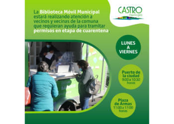 Castro Municipio pone nuevamente a disposición su Bibliomóvil para ayudar a la comunidad con los permisos de desplazamiento
