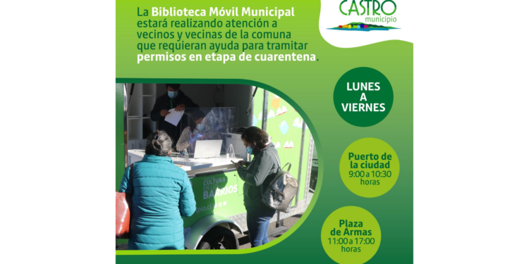 Castro Municipio pone nuevamente a disposición su Bibliomóvil para ayudar a la comunidad con los permisos de desplazamiento