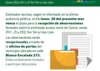 Se cierra plazo para últimas observaciones al Plan Regulador acceso Norte de Castro