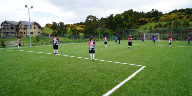 Comunidad de isla Quehui ha realizado más de 70 actividades deportivas desde entrega de llaves de nueva cancha de pasto sintético