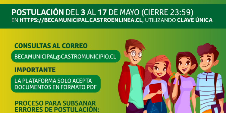 Castro: En mayo comienzan las postulaciones a la Beca Concejo Municipal 2024
