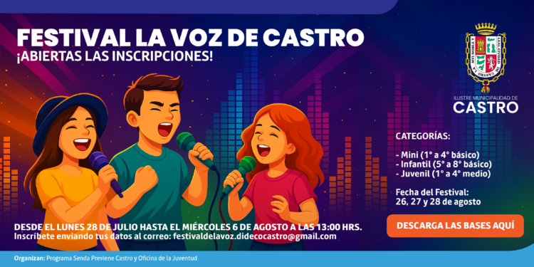 Convocatoria Abierta: 8ª Versión del Festival “La Voz de Castro 2025”