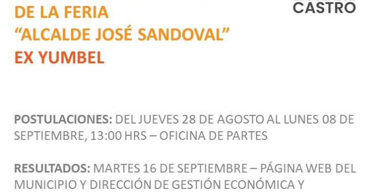 BASES DE POSTULACIÓN: PERMISO DE USO DE LA COCINERÍA N°5 DE LA FERIA MUNICIPAL JOSÉ SANDOVAL DE CASTRO EX YUMBEL